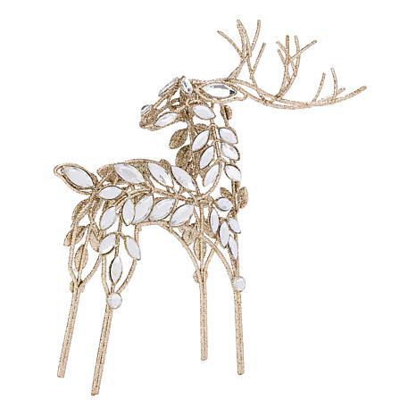 Elegant 3-Piece Jeweled Reindeer Décor Set by August & Leo with Gift Boxes