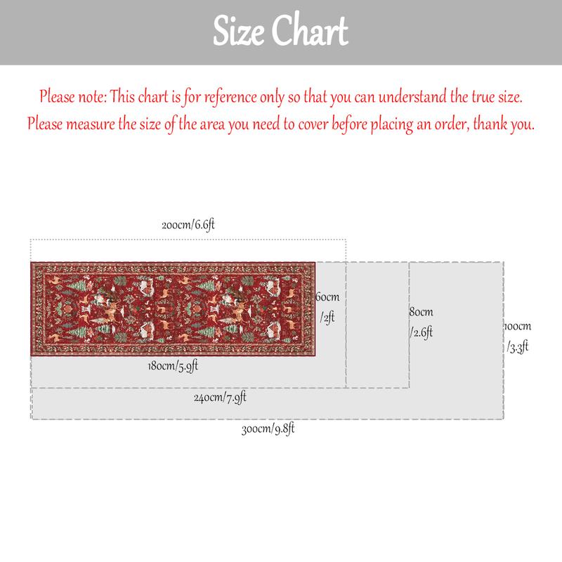 Charming Retro Christmas Tree Deer Plush Carpet - Soft, Non-Slip, Foldable, Pet-Friendly Home Decor Mat