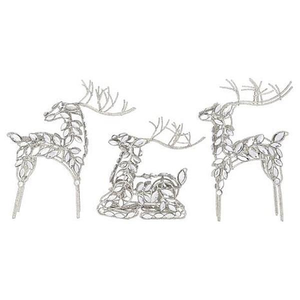 Elegant 3-Piece Jeweled Reindeer Décor Set by August & Leo with Gift Boxes